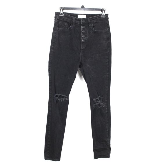 Free People Distressed High Rise Button Fly Jean Size 29 - Picture 1 of 3